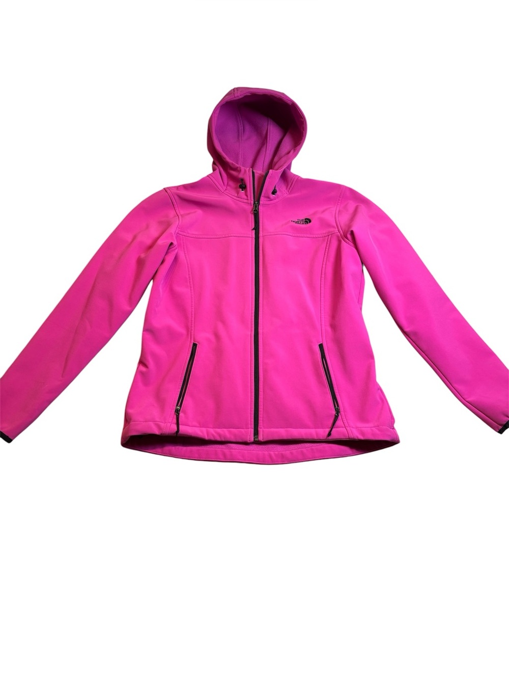 The North Face Hooded Softshell Jacket Pink Men’s Large Full Zip EUC